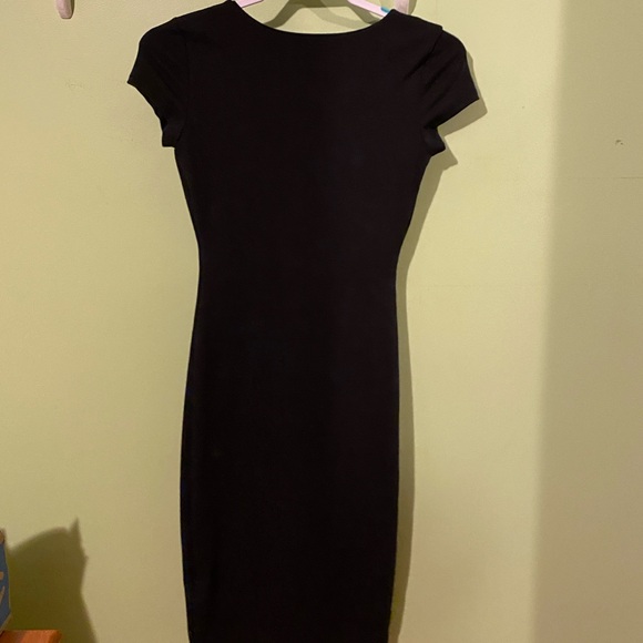 see you monday sym la black ribbed bodycon midi dress new nwt midi long M - Picture 7 of 8